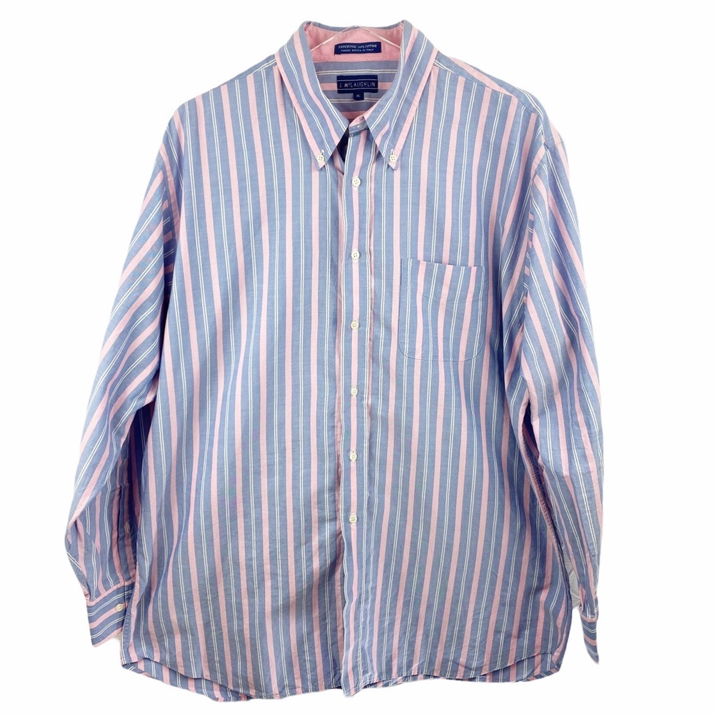 J. McLaughlin Superfine Striped Button Down XL